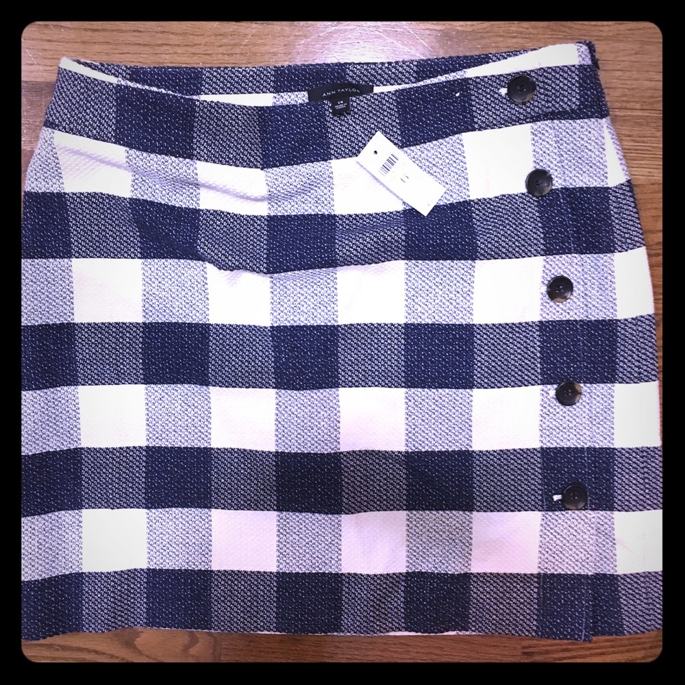 NWT Ann Taylor Navy & White Skirt